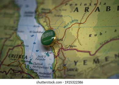 280 Abha Map Images Stock Photos Vectors Shutterstock   Abha Pinned On Map Flag 260nw 1925322386 