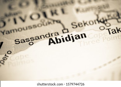 Abidjan. Africa On A Map