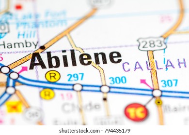 Abilene. Texas. USA On A Map