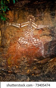 aboriginal graffiti at australian national park, northern territory