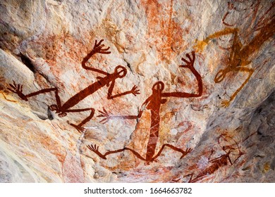 Aboriginal pictograph, Kakadu National Park, Arnhem Land, Australia - Shutterstock ID 1664663782