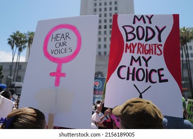 Abortion Service, Reproductive Justice. Womens March Rights, Abortion Body Choice, Gender And Feminism. Protect Roe. Los Angeles, USA - May, 14, 2022.