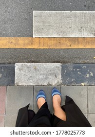 About To Cross A Street With My Favourite Blue Shoes