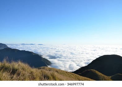 Above the clouds. 