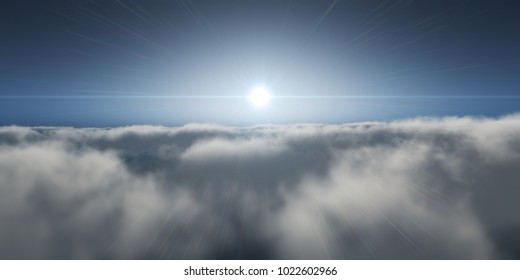 above clouds sunset