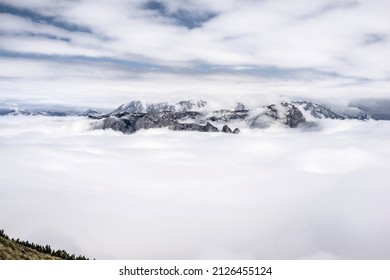 Above The Clouds. View To The Berchtesgaden Alps.