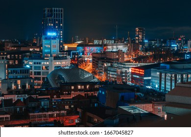 Above Eindhoven City at Night