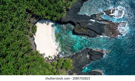 From above the escada beach in Ilheu das rolas,São Tomé - Shutterstock ID 2085702823