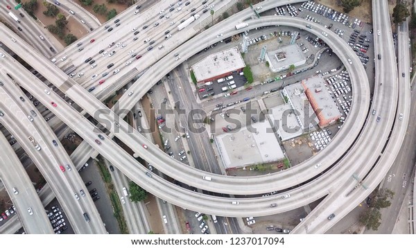 Above the\
highway in Los Angeles. Twisted\
Freeway