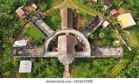 From above a olg building at Roça Agua Izé at São Tomé,Africa