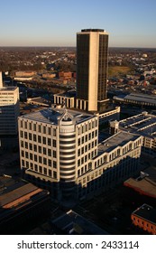 Above Richmond - View of the James Monroe Building at Sunset