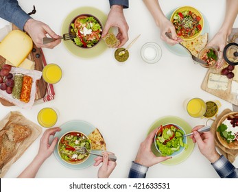 Above View Of Dinner Table