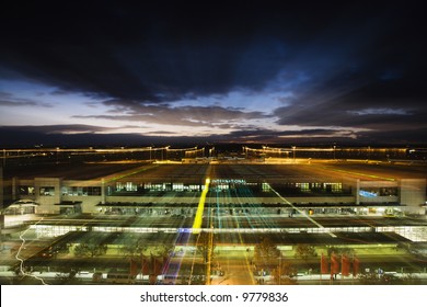 Above View Of Melbourne, Australia Airport At Night