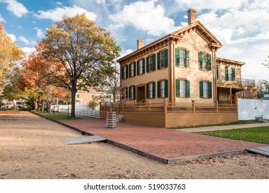 Abraham Lincoln House In Autumn In Springfield, Illinois