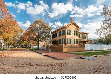 Abraham Lincoln House In Autumn In Springfield, Illinois