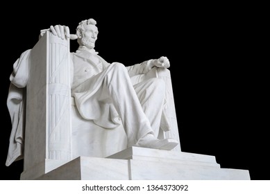 Abraham Lincoln memorial statue ( Washington) isolated on black background