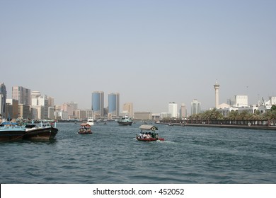 Abras (water Taxi) Ferrying Workers Across The Dubai Creek