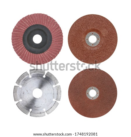 Abrasive sandpaper disk,Stone cutting blade disk, Abrasive brown disk,for grinder isolated on white background with clipping path included. Stock photo © 