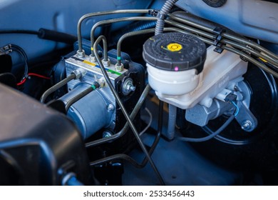 ABS Motor Control Module, High Pressure Pump in Car Engine Room (Anti-lock Braking System) is a popular braking system installed in modern cars.