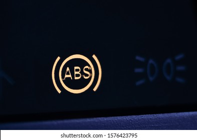 The ABS Sensor Lights Up Orange In The Car Dashboard.