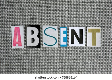 Absent Word On Grey Background