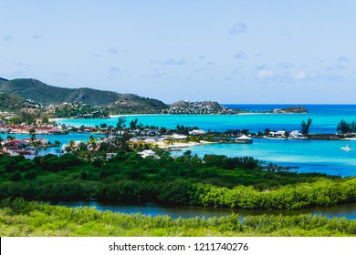 Absolutely stunning majestic view of Jolly Harbour, Antigua - Shutterstock ID 1211740276