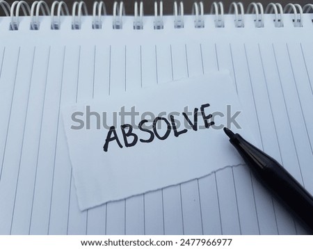 Absolve writting on paper background.