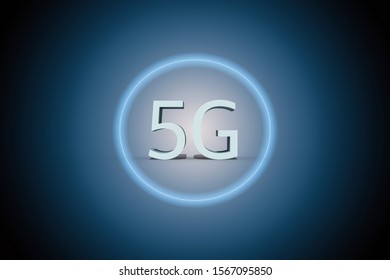 Abstrack graphics in the concept 5G technology and futuristic background.