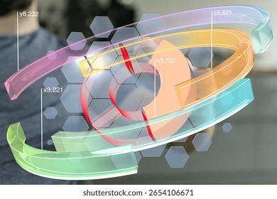 Abstract 3D Data Visualization with Hexagon Background - Powered by Shutterstock - Get 15% off with code: PIKWIZARD15