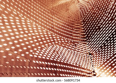 Abstract 3d interior with polygonal pattern on the wall background and texture