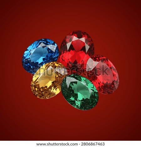 Abstract 3d rendered globe with fragmented colorful continents on red background