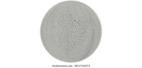 Abstract 3D Silver Glitter Sphere with Metallic Stucco Concrete Texture Isolated on White Background for Luxury Graphic Design Element. 