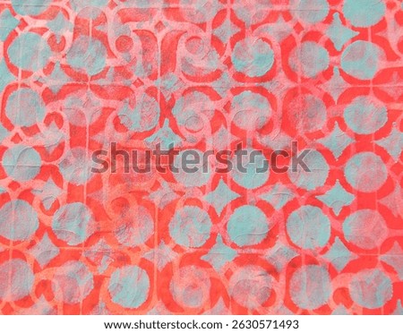 abstract acrylic texture with stencil elements