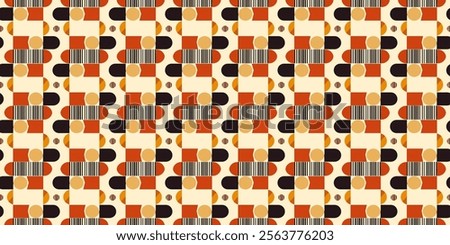 Abstract African art shapes seamless background, tribal geometric decoration pattern. Colored flat vector boho symbols illustrations
