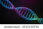 Abstract animated structure of a DNA molecule from particles. Concept animation of digital DNA, human genome. Medical research, genetics