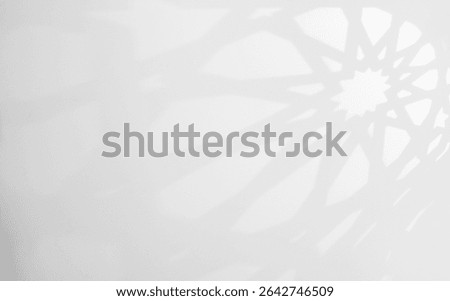 Abstract Arab shadow light wall background with traditional ornament, Islamic design pattern backdrop window light