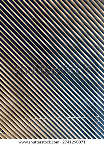 
Abstract architectural background featuring strong diagonal linear elements forming a clean geometric pattern. Light beige structural slats contrast against deep blue glass facade, creating depth, symmetry, and modern minimalistic design. Perfect for corporate background, construction concept, urban architecture theme, technology presentation, or contemporary design visuals. High-resolution detail emphasizing repetition, structure, and dynamic perspective.