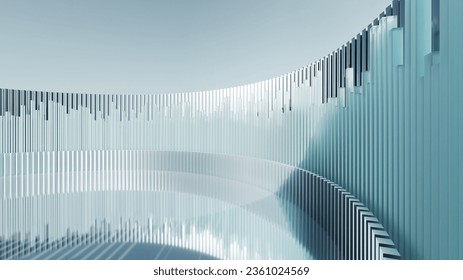 Abstract architectural background, vertical geometric shapes, sun reflection.