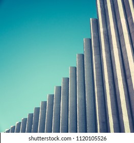 Abstract Architectural Detail Of A White Concrete Modernist Church - Powered by Shutterstock