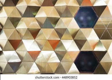 Abstract Architectural Pattern, Dark Mother Of Pearl Abstract Mosaic Background, Triangle Texture. Architecture Design Elements 