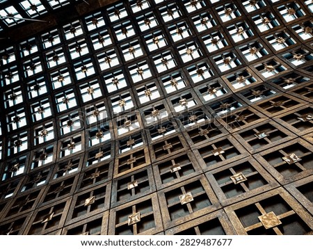 Abstract Architectural Pattern of Repeating Metal Squares