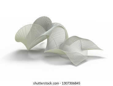 Abstract Architecture Background. 3d Rendering. 3d illustration.Abstract curved lines background.