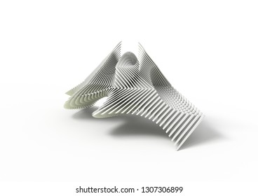 Abstract Architecture Background. 3d Rendering. 3d illustration.Abstract curved lines background.