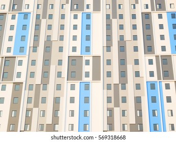 Abstract architecture building with window pattern 