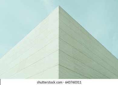 Abstract Architecture. Close Up Of A Modernist Facade Building. 