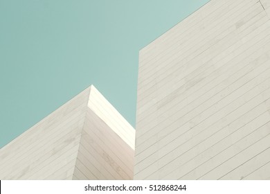 Abstract architecture. Detail of a building facade made of stone blocks