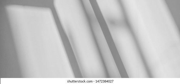 Abstract architecture shadow and lights in office room  on white wall  from window, shadows indoor in house  background