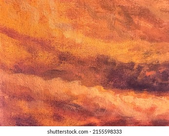 Abstract art background dark red   orange colors  Watercolor painting canvas and brown gradient  Fragment artwork paper and wavy sunset pattern  Texture old backdrop 