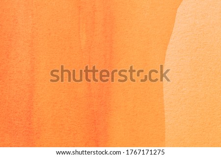 Abstract art background light coral and dark orange colors. Watercolor painting on canvas with soft red gradient. Fragment of artwork on paper with ginger pattern. Texture backdrop, macro.