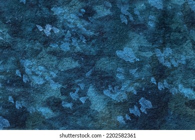 Abstract art background navy blue colors. Watercolor painting on canvas with denim stains and gradient. Fragment of ultramarine artwork on paper with pattern. Texture backdrop, macro. - Shutterstock ID 2202582361